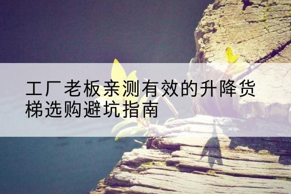 通榆升降货梯怎么选-工厂老板亲测有效的升降货梯选购避坑指南