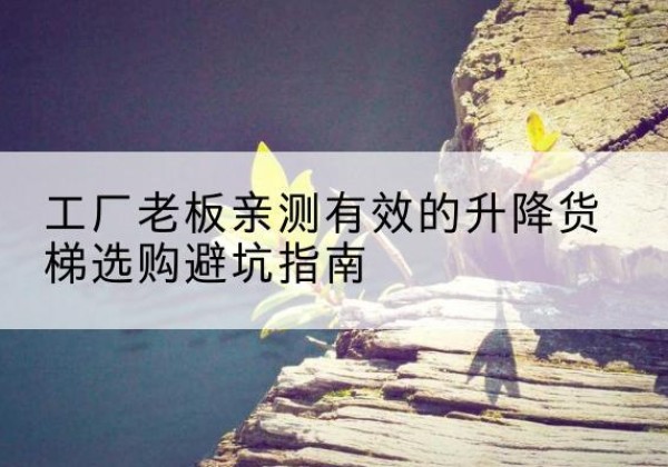 通榆升降货梯怎么选-工厂老板亲测有效的升降货梯选购避坑指南